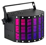 Showlite DS-3 LED Derby Lichteffekt - Hybrid-Strahleneffekt mit Stroboskop - RGBW Licht-Effekt für Party, Bar und mobile DJs - Hybrid Strahler mit DMX Steuerung & Mikrofon für Musiksteuerung