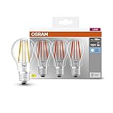 OSRAM LED BASE Classic A100, klare Filament LED-Lampen aus Glas für E27 Sockel, Birnenform, Kaltweiß (4000K), 1521 Lumen, Ersatz für herkömmliche 100W-Glühbirnen, 3er-Box