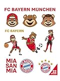 FC Bayern München 2er Set Aufkleberbogen - Maskottchen - Aufkleber Set mit 22 Stickern FCB