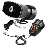 12V 7 Ton Auto Sirene, Fahrzeug Horn 100W für Alarmrufe, Geeignet für Alle 12V Fahrzeuge, LKW, Züge, Boote, Autos, Vans, 2.4A ABS, Kaliber 158*85 Mm, Schwarz