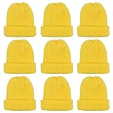 QMofeixiaodianQ 9 Stück Set Eierwärmer-Strickmütze,Eierwärmer, Eierwärmer Weihnachten, Eiwärmer aus Strick, Gestrickte Eierwärmermützen für Frühstückseier, Brunch-Tischdekoration(Gelb)