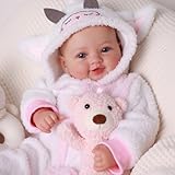 BABESIDE Realistische Babypuppe Mädchen – 17 Zoll süße lächelnde lebensechte Babypuppe mit weichem Körper, mit Outfit und Zubehör für Kinder ab 3 Jahren Geschenke und Sammlung