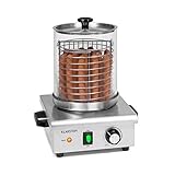 Klarstein Pro Wurstfabrik 450 Profi Hot Dog Maker, 450 Watt, 30-100 °C, Glaszylinder: Ø 20 cm, unterteilbarer Edelstahlkäfig: Ø 17 cm / 5 Liter, Edelstahl, Wassertank: 1,1 Liter, silber