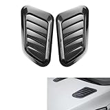 1 Satz (2 Stück) Tuning zubehör für die Lüftungsschlitze der Motorhaube, kompatibel mit Land Rover Discovery TDV6 2009-2017,auto tuning artikel,stylish und cool (Kohlefaser-Schwarz)