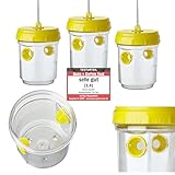 Kinzo Wespenfalle 3er Set, ø9x13cm, Wespen Abwehr Zum Aufstellen und Aufhängen, Ohne Chemie, 360 Grad Wirkung, Auch Als Lebend Falle Geeignet, Mückenfalle, Fliegenfalle für natürlichen Lockstoff