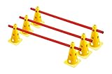 RHINOS sports Steckhürdenset 3er | 6 gelbe Kegel: 22,5cm | 3 rote Stangen: 1m