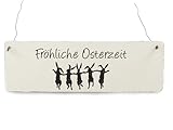 Interluxe Shabby Vintage Schild FRÖHLICHE OSTERZEIT Holzschild Dekoschild Ostern Landhaus Impression