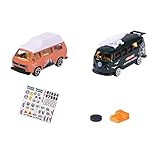 Majorette – Volkswagen The Originals 2er-Set – 2 VW-Modellautos, Maßstab 1:64, mit Stickerbogen und offizieller VW Lizenz, hochdetaillierte Spielzeugautos, Weiß