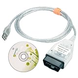 RUIZHI K DCAN Diagnosekabel, K and D-Can USB OBD2 Scan Diagnosetool USB Schnittstelle mit CD Ersatz kompatibel für E60, E61, E83, E81, E87, E90, E91, E92, E93, E70, R56