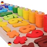 SCHMETTERLINE® Holz-Zahlenpuzzle ab 3 Jahren – Montessori Spielzeug aus Holz zum Zählen Lernen – Lernspielzeug mit Farben & Formen zur Förderung von Konzentration, Motorik & Zahlenverständnis