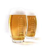 40YARDS American Football Bierglas (2er Set) mit erhabener Football Naht (600 ml)