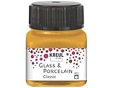 KREUL 16247 - Glass & Porcelain Classic metallic gold, im 20 ml Glas, brillante Glas- und Porzellanmalfarbe auf Wasserbasis, schnelltrocknend, deckend