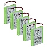 vhbw 5X Akku kompatibel mit Tevion MD81877 schnurlos Festnetz Telefon (600 mAh, 2,4 V, NiMH)