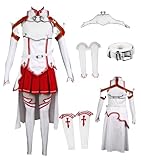 MANMICOS Yuuki Asuna Cosplay Kostüme SAO Erwachsene Weiß Full Suit US Size, weiß, 50