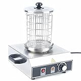 Futchoy Hot Dog Gerät Maker mit 0/2/4 Brötchenwärmefach, Profi Würstchenwärmer Hot Dog Maschine Bockwurstwärmer Wurstkocher Spießtoaster, Einstellbarer Temperatur, Edelstahl (Ohne Toaststangen)