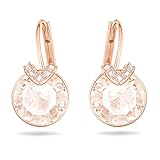 Swarovski Bella V Drop-Ohrhänger, Rundschliff, Rosa, Roségold-Legierungsschicht