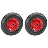 Metafranc Luftrad Ø 400 mm - Stahl-Felge - Typ 4.80/4.00-8 - 250 kg Tragkraft - Gleitlager/Komplettrad mit Felge/Schubkarrenrad/Schubkarrenreifen/Ersatzrad / 810150 (Packung mit 2)