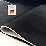 Dachhimmel Stoff Schwarz Autohimmel Mikrofaser Wildleder Optik mit Schaumstoff Bezugsstoff Polster Reparatur Autohimmelstoff Innenraum Verkleidung Meterware Auto Caravan Boot Wohnmobil (25cm x 145cm)