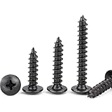 BACSHBY 20 Stück M4x40mm Selbstschneidende Holzschrauben Kohlenstoffs Pilzkopf Set Schrauben Blech Nägel Vollgewinde Schwarz Möbel Maschinenschrauben