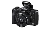 Canon EOS M50 Systemkamera spiegellos - mit Objektiv EF-M 15-45mm IS STM (24,1 MP, dreh- und schwenkbares 7,5 cm (3 Zoll) Touchscreen LC-Display, Digic 8, 4K Video, OLED EVF, WLAN, Bluetooth), schwarz