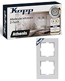 Kopp ATHENIS 2-fach Abdeckrahmen in Matt-Grau - 86 x 157 x 9,5 mm - Rahmen für Steckdosen & Schalter - Eleganter Steckdosenrahmen aus mattem Kunststoff - Hochwertiger Lichtschalter-Rahmen