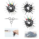 KATIMI Terminal Entfernung Auspinwerkzeug, 59 Stück Entriegelungswerkzeug Set, Auspinnwerkzeug Kfz Set, Werkzeug Kfz Stecker für Die Meisten Anschlussklemmen