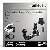 Anhängerkupplung abnehmbar Oris passend für Audi Q3 Typ 8U Baujahr: 2011-2018 inkl. 13 poligem spezifischen CAN-Bus Elektrosatz | rameder. Komplettsatz - AK41