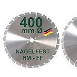 HM Sägeblatt 400 x 30 mm NAGELFEST FF Hartmetall FSP Kreissägeblatt 400mm für Bauholz Brennholz Schalholz Leimholz zum Sägen mit Wippsäge Tischkreissäge Kreissäge Kappsäge Brennholzsäge Tischsäge