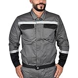 BWOLF Char Arbeitsjacke Männer Arbeitsjacke Herren Reflektor Multifunktionale Arbeitsjacke Bundjacke - Blau/Grau (Grau, XL)