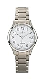 Dugena Herren-Armbanduhr 4460328 Semper, Quarz, weißes Zifferblatt, Titangehäuse, Mineralglas, Titanarmband, Drückerfaltschließe, 5 bar