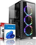 shinobee High End Gaming PC AMD Ryzen 7 5700X 16 Threads 4.60GHz - GeForce RTX 5060 8 GB - 32 GB DDR4-1 TB SSD NVME - Windows 11 - WLAN - Gamer PC Computer Rechner - #8021