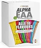 EAA Probierpaket 10x14g EAA Pulver, 10 unglaublich leckere Geschmacksrichtungen in einem Mix-Pack, EAA Drink Pulver Proben als Probierset, alle 8 essentielle Aminosäuren als Amino Workout Drink, vegan