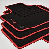Mattenprofis Velours Logo Fussmatten kompatibel mit Renault Twingo II ab Bj.03/2007-2014 rot