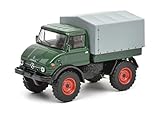 Schuco 452015800 Unimog U406, dunkelgrün 1:64 Mercedes-Benz 452015800-Unimog, Ab 14 Jahren