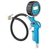 HAZET Reifenfüll-Messgerät 9041D-1 | Digitale Anzeige, beleuchtet, Manometer-Messbereich: 0-12 bar, Schlauchlänge: 400 mm, Manometer-Durchmesser: 63 mm | Reifendruckprüfer für Auto, Motorrad, Lkw uvm.