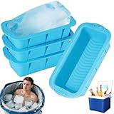 TYSM-CC XXL Eisblockformen-Set 4er Pack mit Premium-Silikon – Wiederverwendbare 4kg Mega-Eiswürfelformen für Eisbaden, Kühlsysteme & Gefrierschrank
