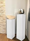 STEMA Seyfried Dekosäule, Podest in 3 Größen (100x33x33 cm, Weiß Hochglanz) Blumensäule, Blumenständer