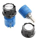 RUNCCI-YUN 2Pcs Potentiometer 10k Ohm rotary Potentiometer Präzisions-Multiturn-Potentiometer einstellbarer Wicklung Widerstand Potentiometer (3590S-2-103L 10k ohm) mit Drehknopf