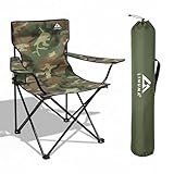 LINUMA® Faltstuhl Camouflage Campingstuhl Anglerstuhl mit Getränkehalter & Tragetasche - Anglersessel klappbar - Klappstuhl Gartenstuhl Faltstuhl Relaxsessel Angelsessel faltbar (1, Camouflage)