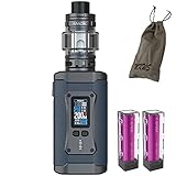 E Zigarette, Smok 230W MORPH 2 KIT mit 7,5 ml TFV18 Verdampfer Tank und 2 * wiederaufladbaren Efest-Batterien Touchscreen Shisha Starter Set, Ohne E-Liquid, Ohne Nikotin (Blau)
