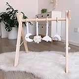 Caudblor Spieltrapez Holz Babyspielzeug Puzzle Gym inkl. Anhänger Babygymnastik aktiv Spielzeug Babyzimmer Kinderzimmer Dekoration
