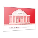 artboxONE Alu-Print 120x80 cm Kunter - Zeiss Planetarium JENA von Künstler The Artcircle
