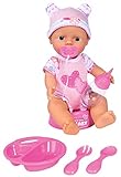 Simba 105030005 - New Born Baby Puppe, Vollvinylpuppe mit Trink- und Nässfunktion, 7 Teile, 30cm Babypuppe, ab 3 Jahren
