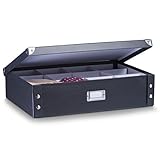 Zeller 17789 Krawatten-/Gürtelbox, Pappe, schwarz, ca. 44,5 x 31,5 x 11 cm 1 - Pack