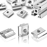 HXJDAM 60 Stück Nutensteine M6 Nut 8, Item Nutenstein M6 Typ B 30x30, Kohlenstoffstahl T-Schiebemutter für 30 Aluprofil Extrusionsschlitz, Europäische Norm