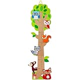 alles-meine.de GmbH Messlatte - Holz Motivwahl Baum - Eule & Wald Tiere - zum Klappen/Falten - von 80 cm bis 155 cm - Meßlatte klappbar - Holzmeßlatte - Kinderzimmer für Ki..