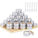 30 Stück Aluminium Döschen Cremedose Leer Metall Tiegel Kleine Dosen Cremedöschen mit Deckel für Lippenbalsam Kosmetik Creme Proben Nagelkunst, 15ml 15g