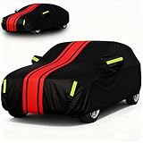 Autoplane Wasserdicht für Ford Consul,Auto Abdeckplane Outdoor Staubdicht Vollgarage, für Limousine und Kombi SUV(Color: Black-Red)