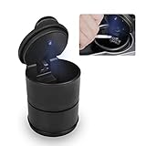 FOCCTS 1 Stück Auto LED Aschenbecher mit Deckel und LED-Licht für Getränkehalter
