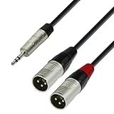 Adam Hall 4 Star Series 1.8m Rean 3.5mm Jack Stereo to 2x XLR Male Audio Kabel